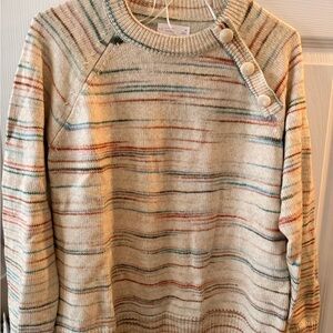 LC Lauren Conrad Multicolor Striped Button Sweater
